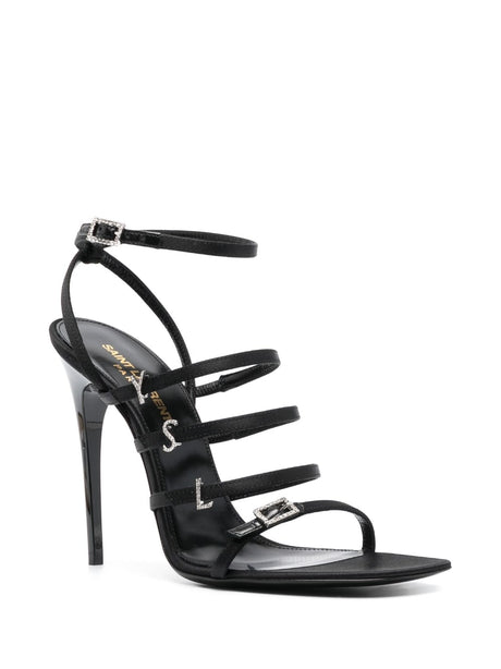 Women's Black Leather Sandals - SS23 Collection