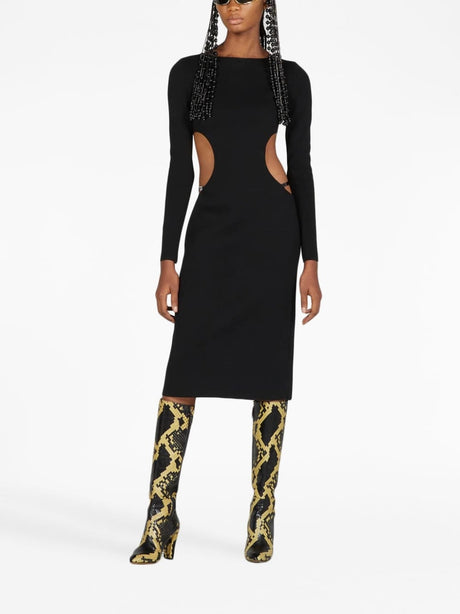 GUCCI Black Cut-Out Midi Dress for Women's SS23 Collection