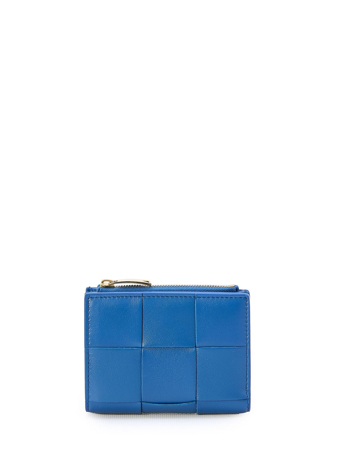 ブルー レザー財布 【女性向け】イントレッチオ モチーフ付き-小型でおしゃれ