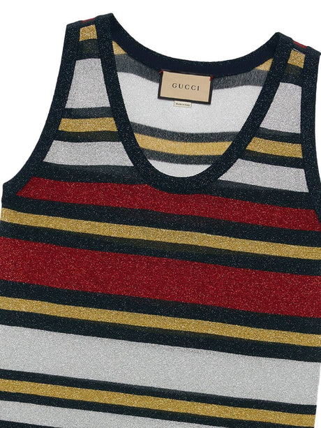 GUCCI Striped Sleeveless Top in Midnight Blue for Women - FW23 Collection