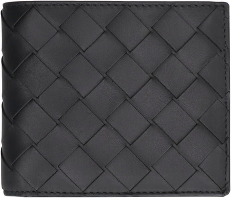 BOTTEGA VENETA Luxury Woven Leather Bi-Fold Wallet, 11x9.5 cm