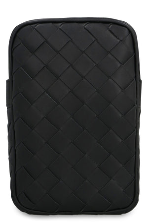 BOTTEGA VENETA Leather Smartphone Case - Intrecciato Design, Card Slots, Adjustable Strap