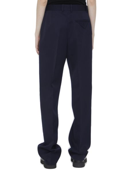 BOTTEGA VENETA Tailored Blue Wool Trousers for Women - FW23 Collection