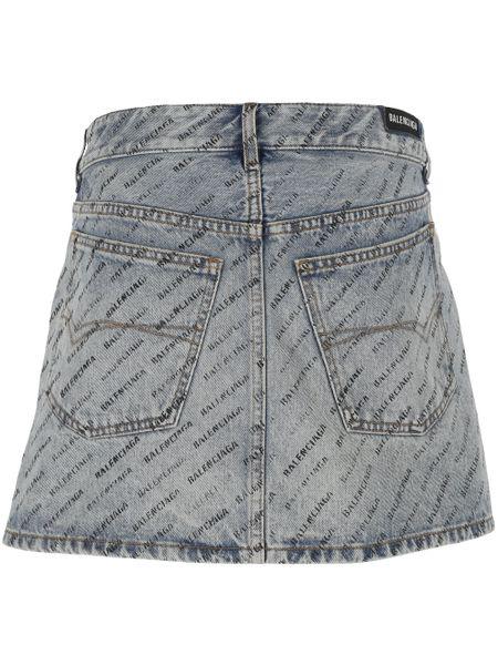 BALENCIAGA Navy Blue Low Waist Mini Skirt for Women - SS24 Collection