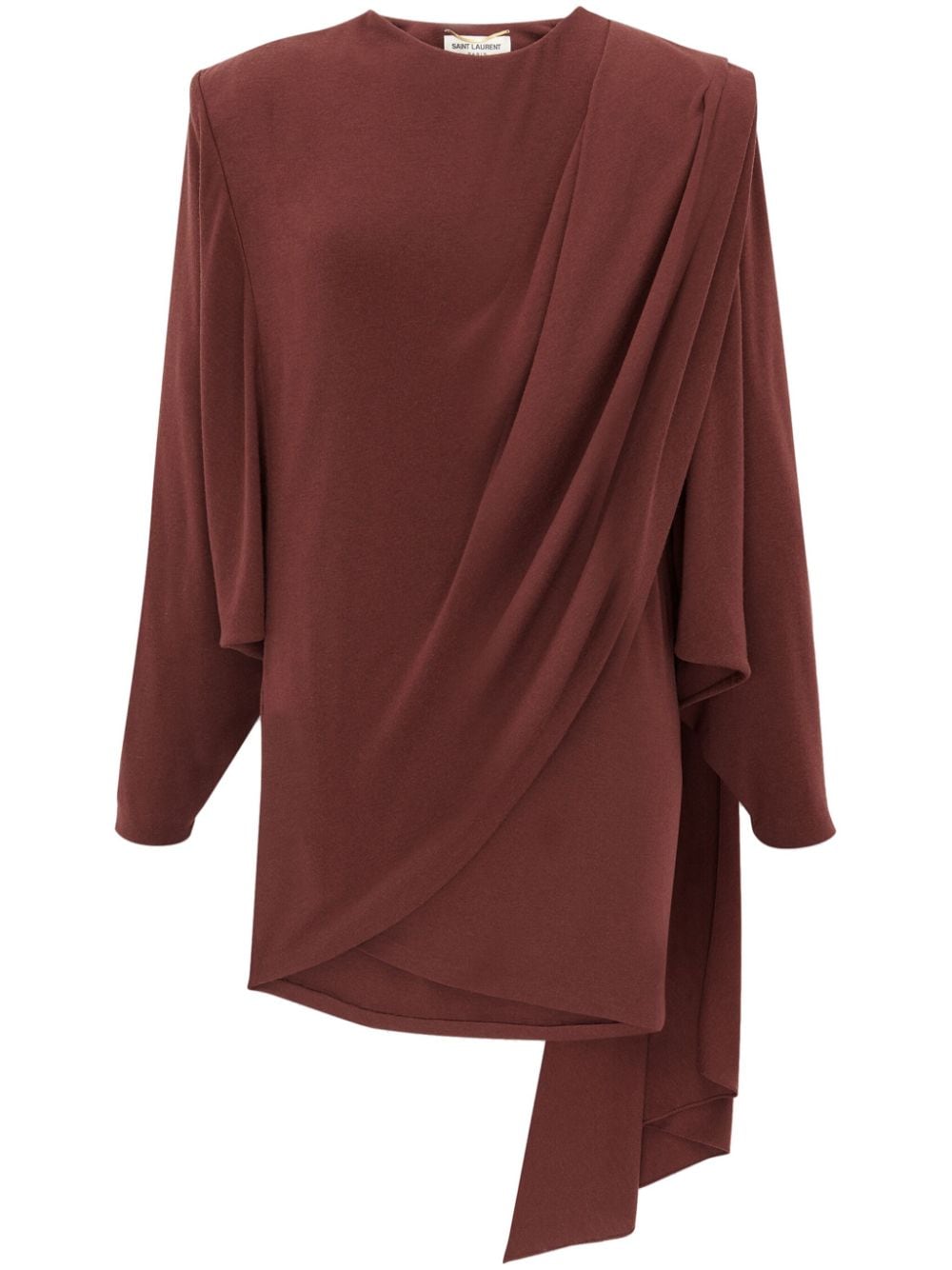 Dark Red Draped Wool Mini Dress from Popular FW23 Collection