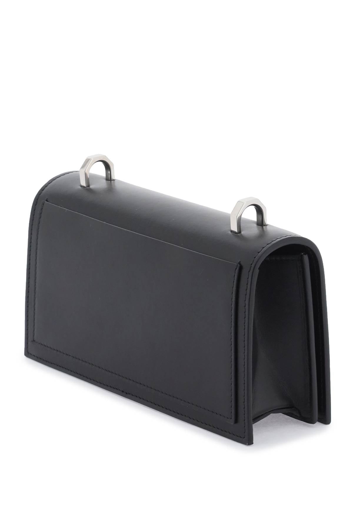 ALEXANDER MCQUEEN Men's Black Knuckle Satchel Leather Handbag for FW23