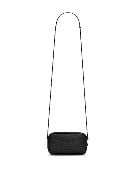 SAINT LAURENT Black Mini Lou Shoulder Crossbody Handbag for Women, SS24