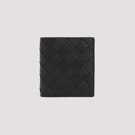 简约双层钱包-黑色皮革 | FW23