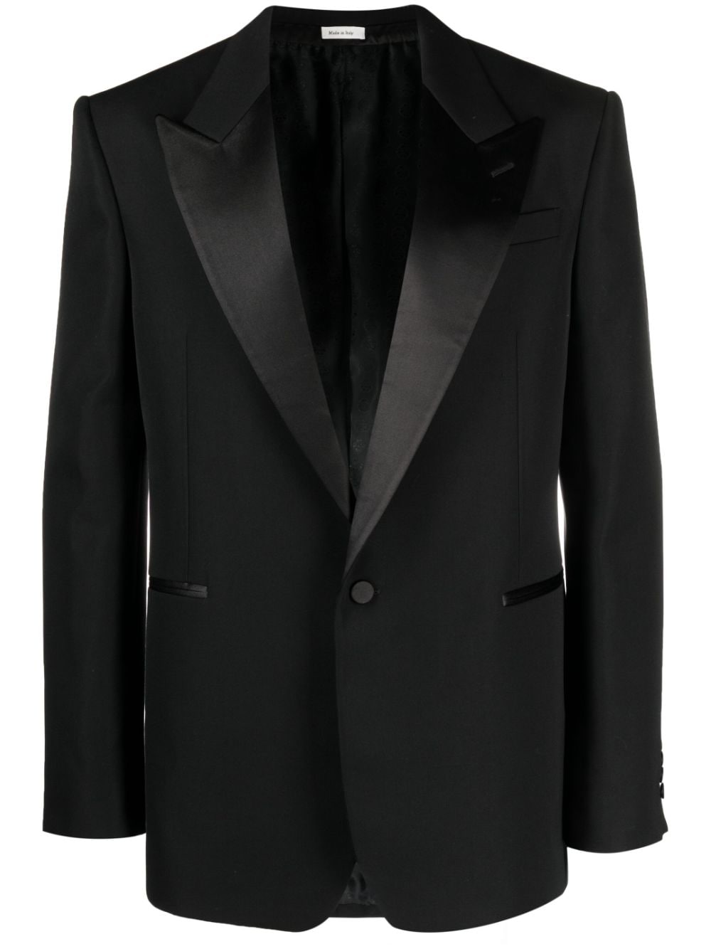 男士羊毛秋冬季黑色單排扣夾克