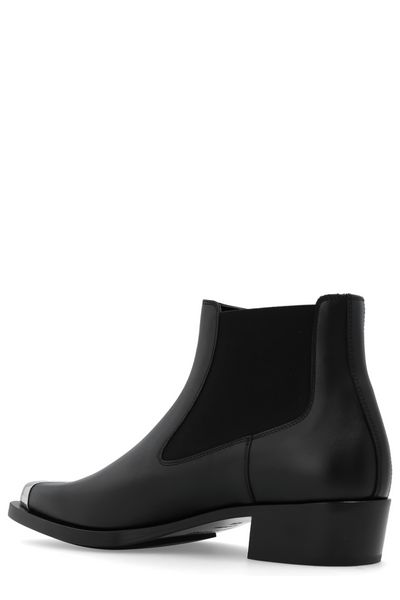 Punk Pointed-Toe Leather Chelsea Ankle Boots for Men