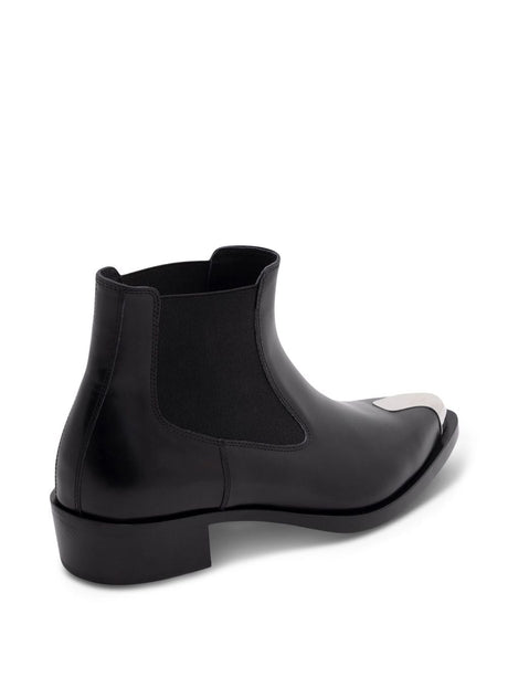 Punk Chelsea Leather Ankle Boots - Black FW23