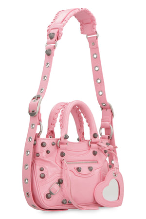 Studded Pink Leather Tote Bag for Women