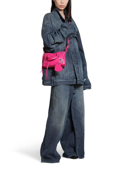 BALENCIAGA Women's Fall/Winter 2023 Mini Neo Cagole Tote in Purple Calf Leather - Crossbody & Shoulder Bag