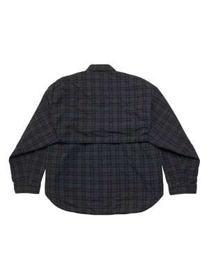 Checkered Design Flannel Shirt - Grey