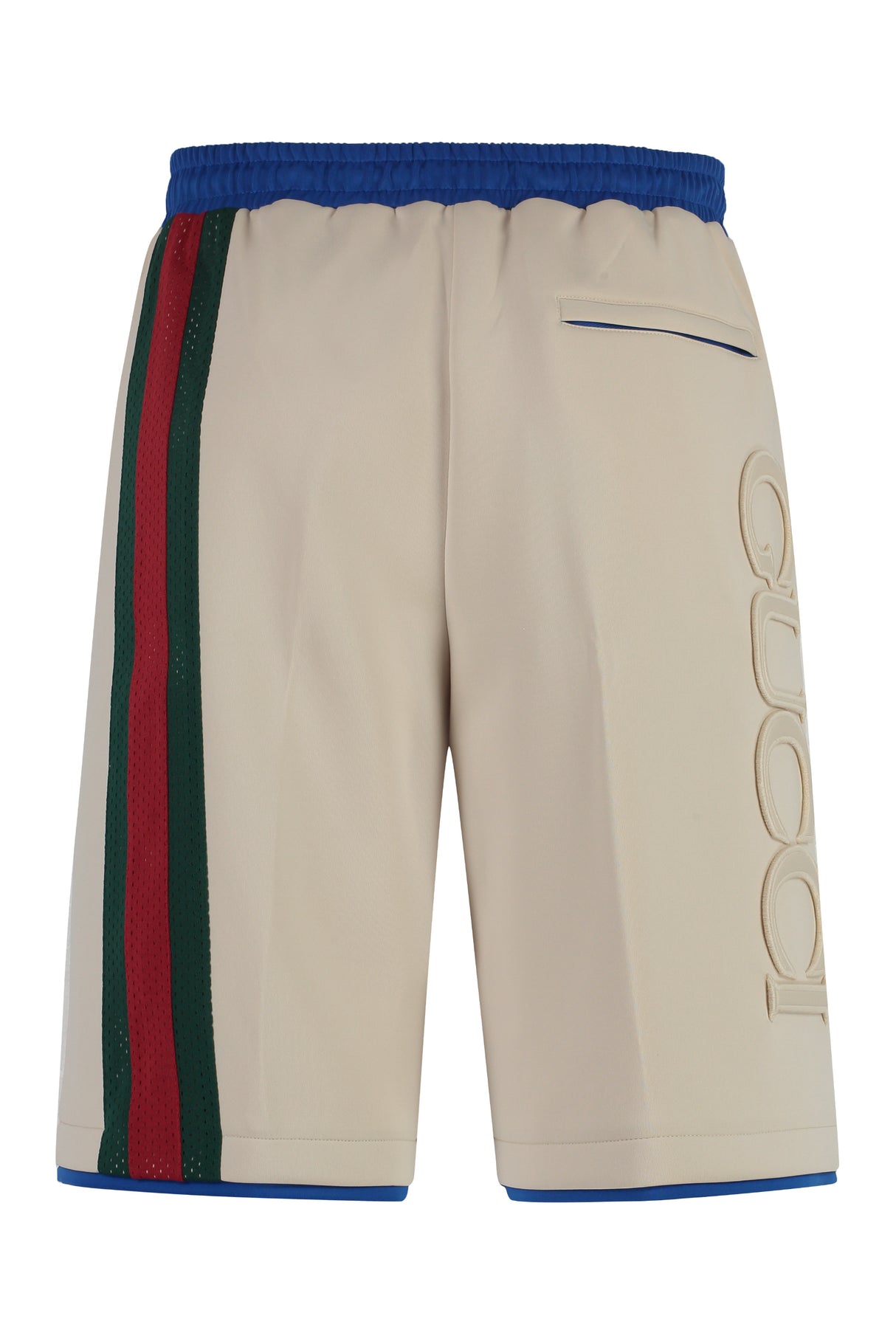 GUCCI Men's Techno Fabric Bermuda Shorts with Side and Back Zip Pockets