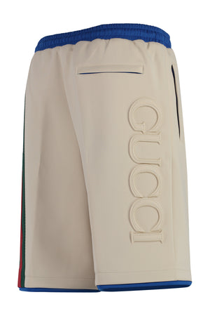 GUCCI Men's Techno Fabric Bermuda Shorts with Side and Back Zip Pockets