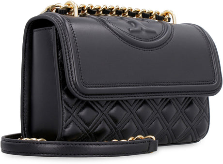 Fleming Quilted Leather Shoulder Handbag - Black