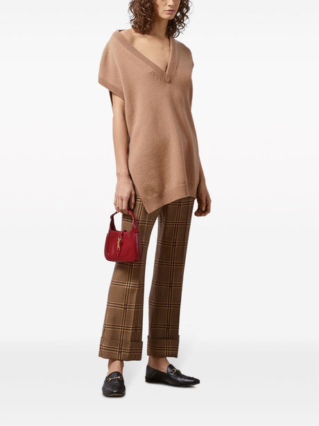 GUCCI Women's Wool Pants in Nude & Neutrals for SS24