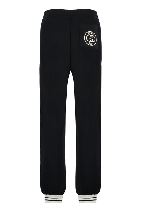 Black Track Pants with Contrasting Cuffs and Trimmings for Women