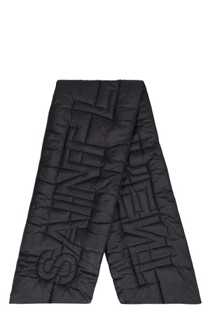 Black Padded Nylon Scarf for Women - Size 30X220 CM