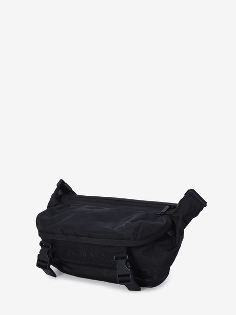 SAINT LAURENT Sleek Black Nylon Mini Crossbody with Leather Accents 32x15x12cm