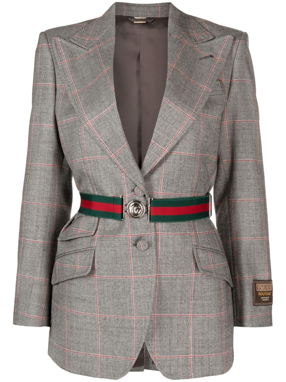 GUCCI Belted Check Blazer Jacket for Women