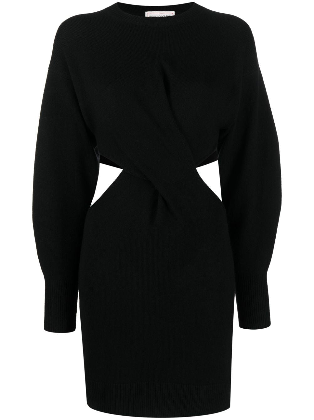 ALEXANDER MCQUEEN Women's Black Wool Mini Dress for FW23