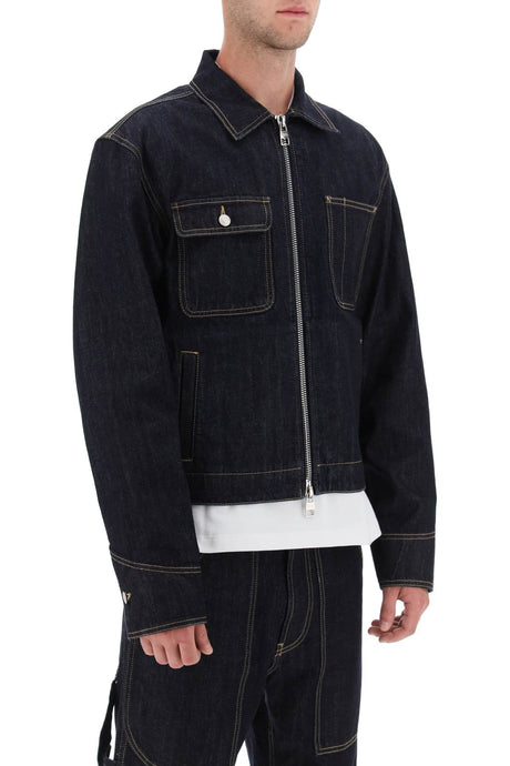 ALEXANDER MCQUEEN FW23 Men's Indigo Zip Up Denim Jacket | High Quality Designer Outerwear