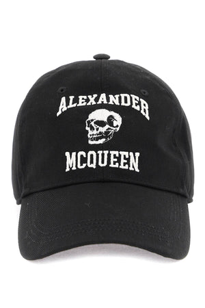 ALEXANDER MCQUEEN Varsity Skull Logo Hat for Men - Black - FW23