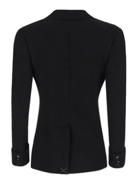 Áo khoác raffia kết cấu dành cho phụ nữ màu đen - bộ sưu tập FW23