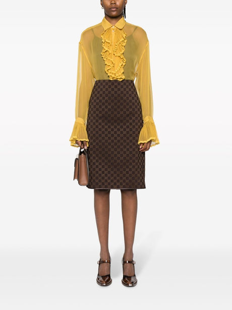 GUCCI Stunning Brown Viscose Skirt for Women - FW23