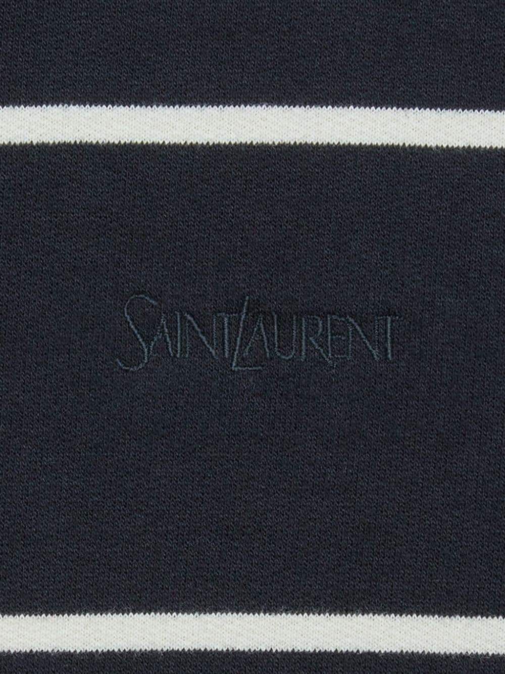 ブラックの刺繍入りコットンフーディー | サンローラン