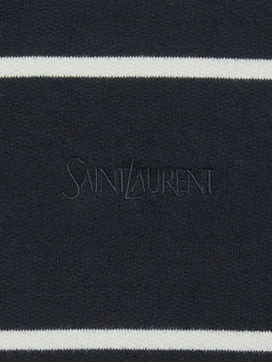 ブラックの刺繍入りコットンフーディー | サンローラン