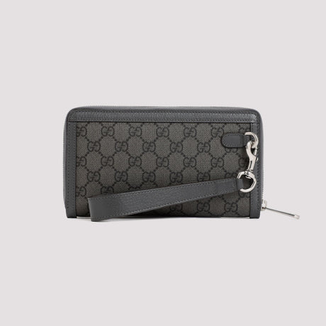 GUCCI Grey GG Supreme Print Wallet for Men - Spring/Summer 2024 Collection