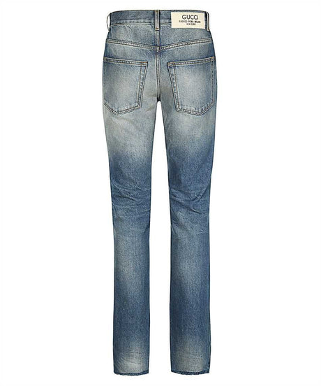 GUCCI Distressed Délavé Denim Jeans for Men in Light Blue - FW23