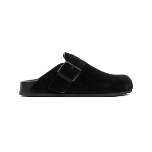 BALENCIAGA Black Straw Flat Sandals for Women