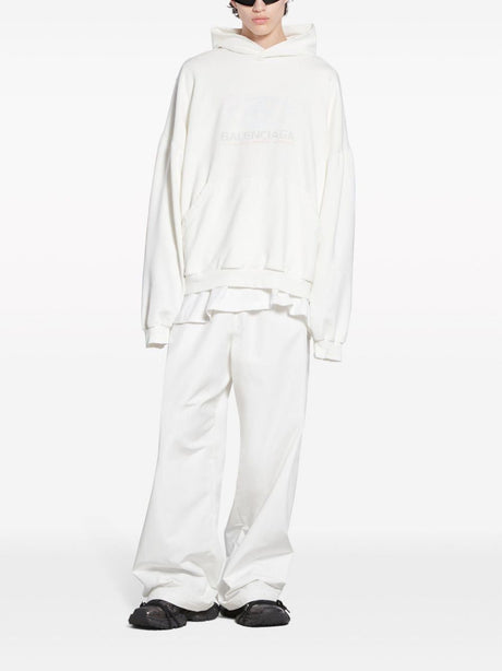 BALENCIAGA White and Blue Surfer Hoodie for Men