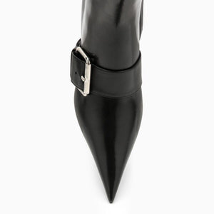 BALENCIAGA Ankle Boots for Women - Shiny Black Sheepskin with Accents