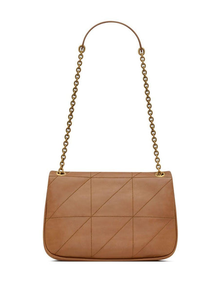 SAINT LAURENT Jamie 4.3 Small Quilted Lambskin Leather Handbag in Light Fox with Gold-Tone Accents