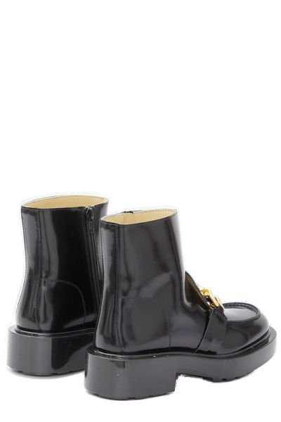 BOTTEGA VENETA Sleek Black Leather Ankle Boots for Women