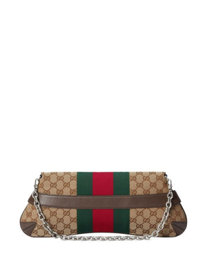 GUCCI Beige Horsebit Chain Shoulder Handbag for Women - FW23 Collection
