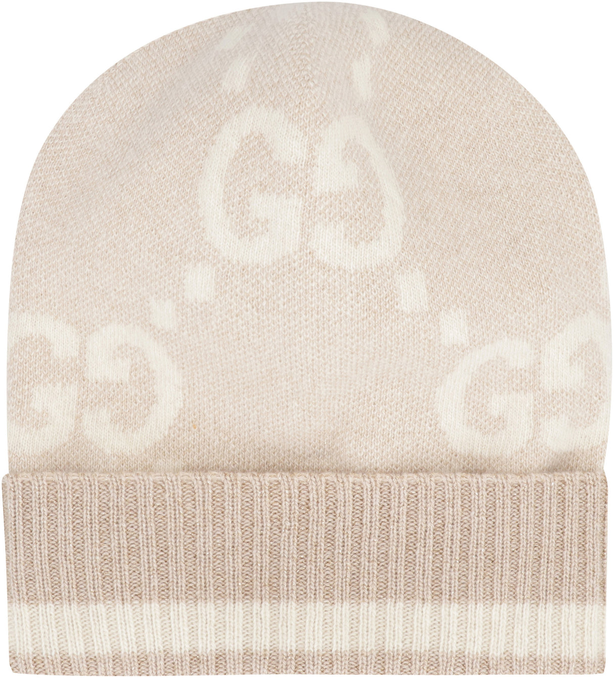 GUCCI Luxurious Sand Knit Beanie with GG Jacquard Motif and Metallic Threads for Women