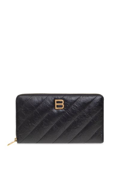 Black Quilted Leather Wallet for Women