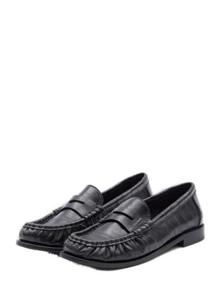 Women's Black Leather Loafers for FW23