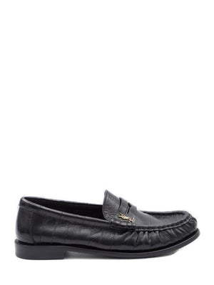 Women's Black Leather Loafers for FW23