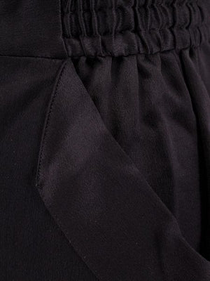 黑色絲綢中長款裙子女裝