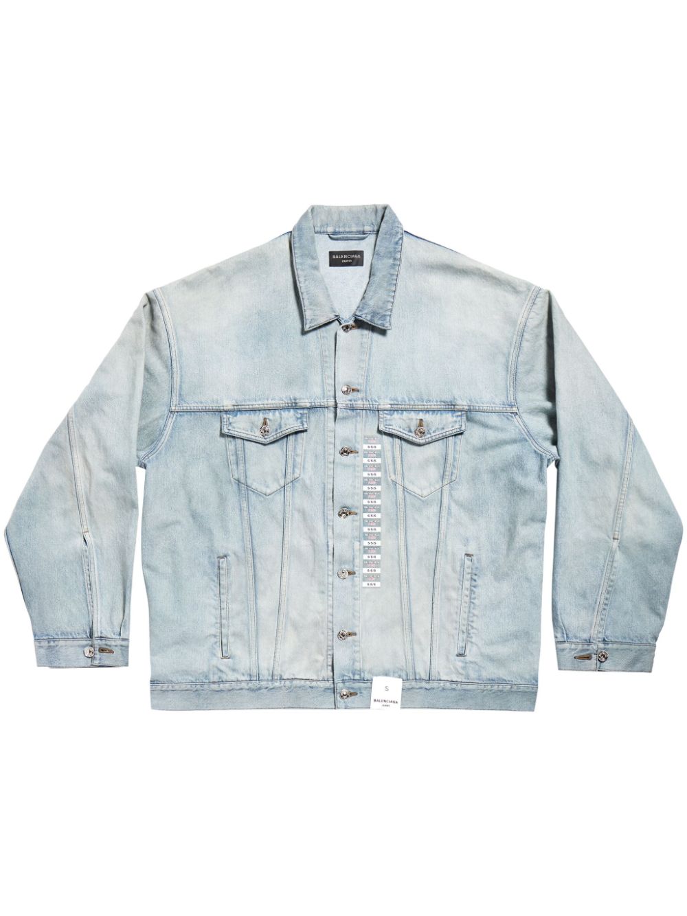 Unisex Blue Denim Jacket - Buttoned Front Pockets - Balenciaga Size Guide