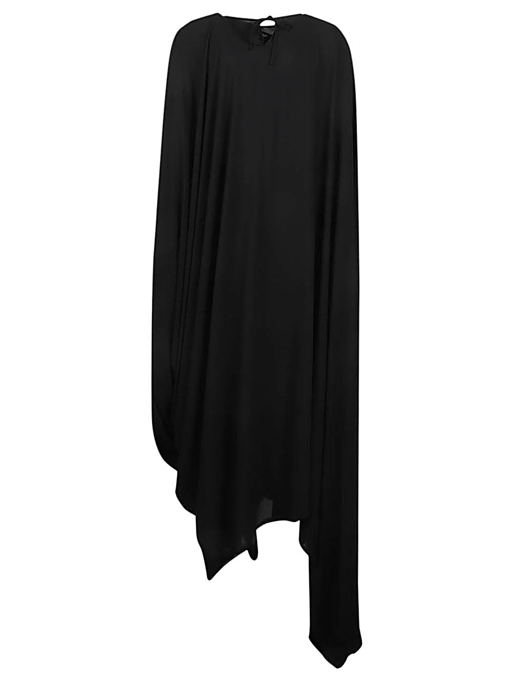 Đầm Cổ V đen với tay dài Asymmetrical cho phụ nữ