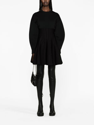 女士羊毛黑色连衣裙 - FW23系列