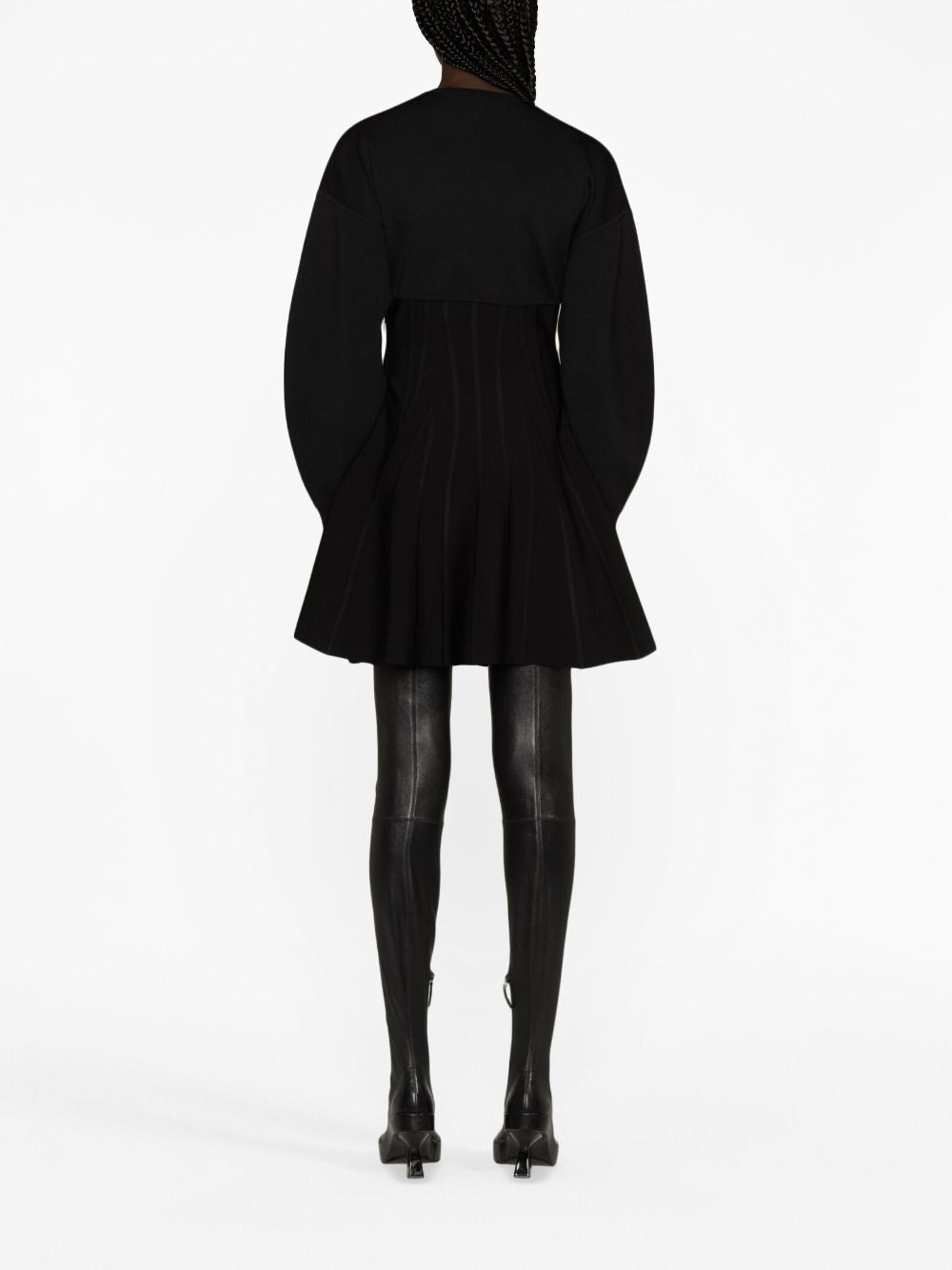 女士黑色羊毛连衣裙 - FW23系列